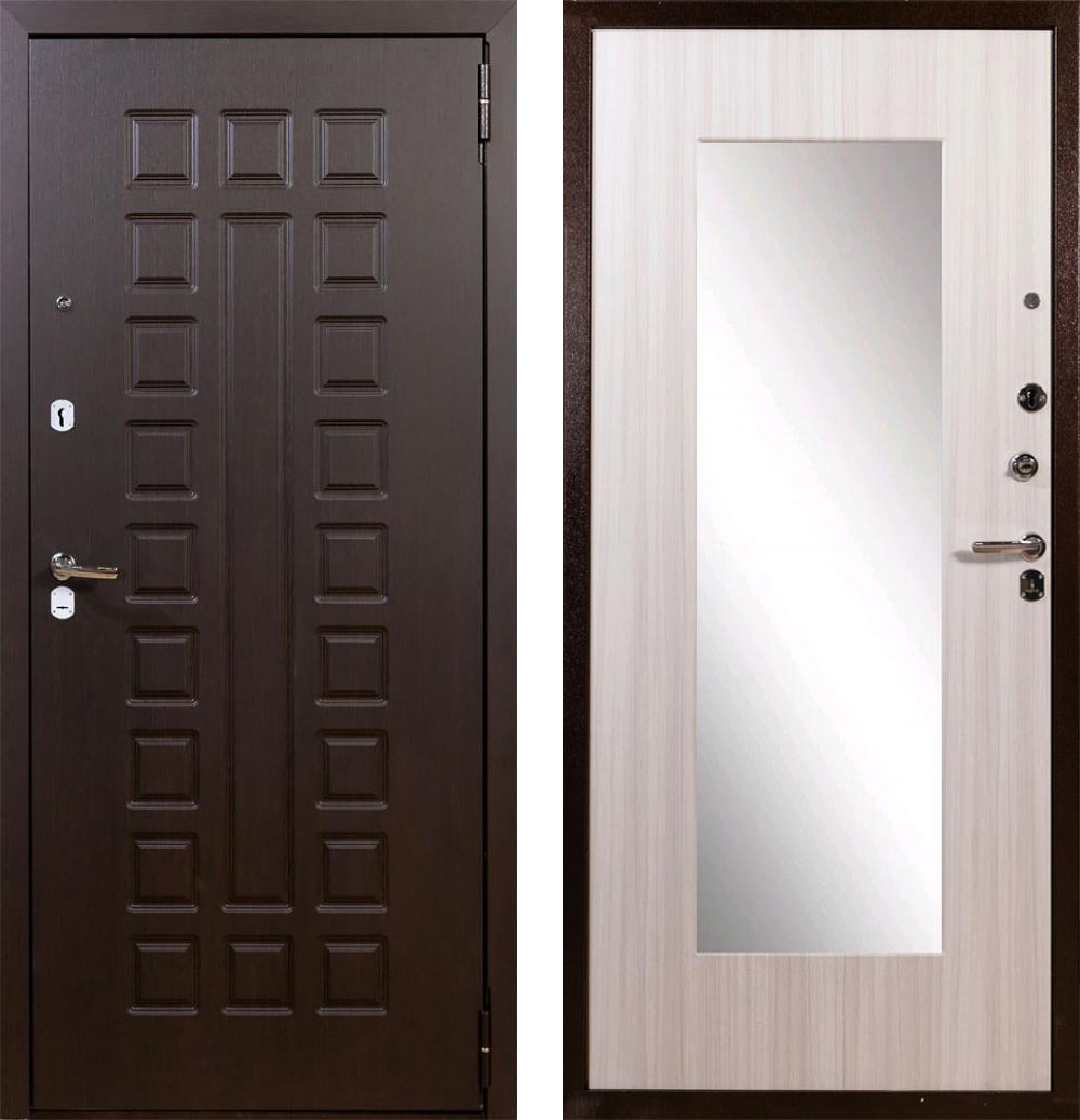 Дверь комфорт класс ЛД-786 двойной МДФ с зеркалом для установки в квартиру