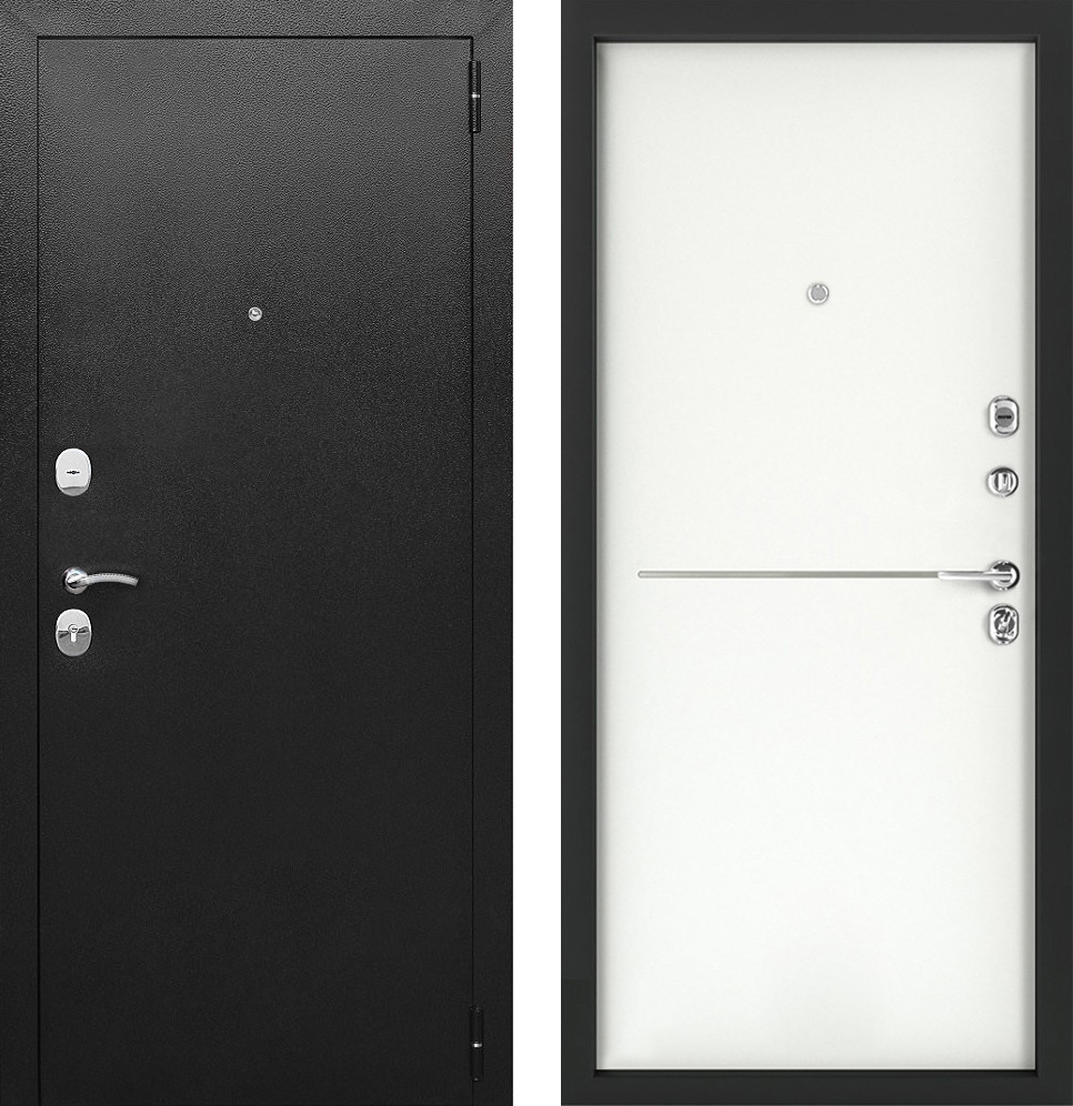 Дверь металлическая и МДФ с молдингом белый ЛД-770 комфорт класс