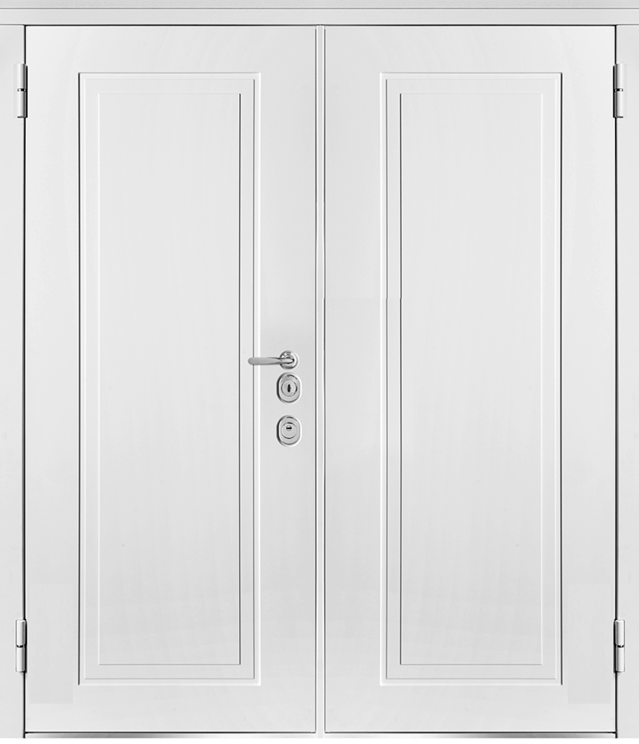Дверь металлическая ЛД-231 МДФ белый две створки