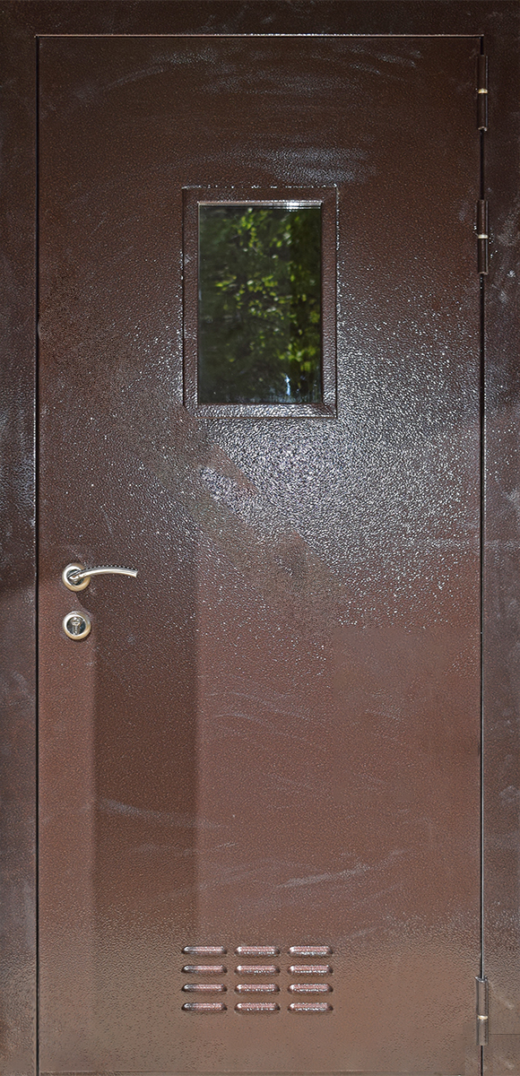 Дверь техническая с окрасом и вентиляцией ЛД-411 + стеклопакет