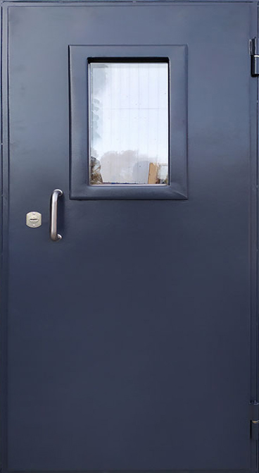 Дверь в котельную техническая со стеклом ЛД-419 с ручкой-скобой