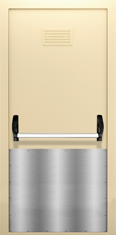 Дверь в топочную с решеткой ЛД-482 RAL 5017 с порошковым напылением
