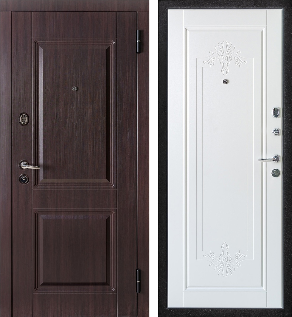 Двери снаружи и внутри МДФ c фрезеровкой  ЛД-782  наружная в частный дом