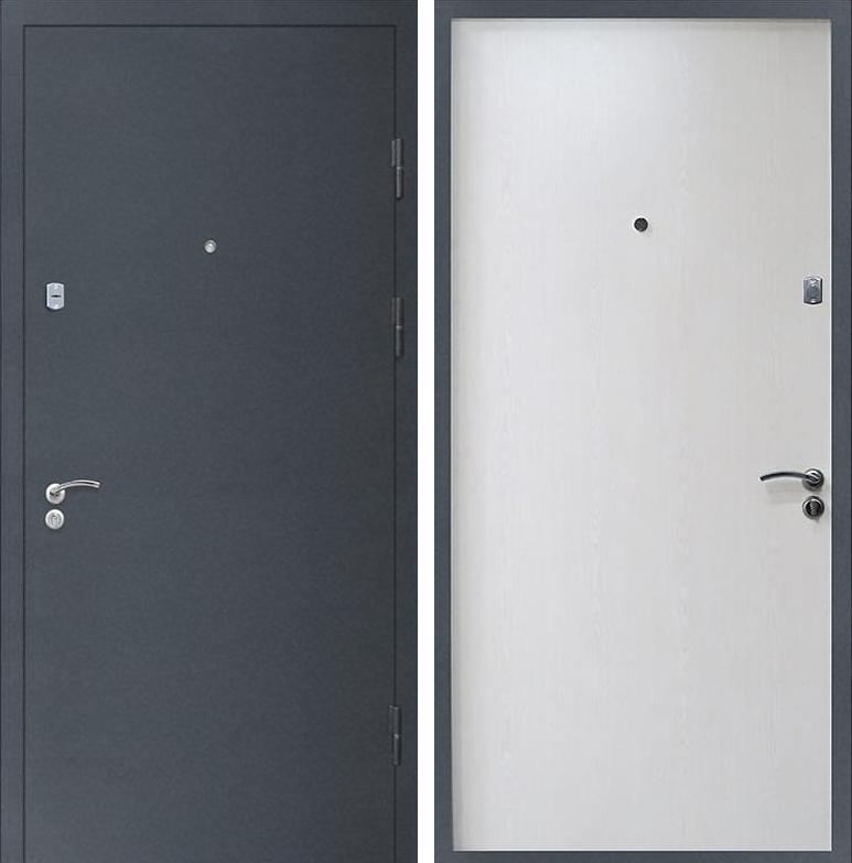Металлическая базовая удешевлённая дверь ЛД-172 порошок и МДФ без фрезеровки