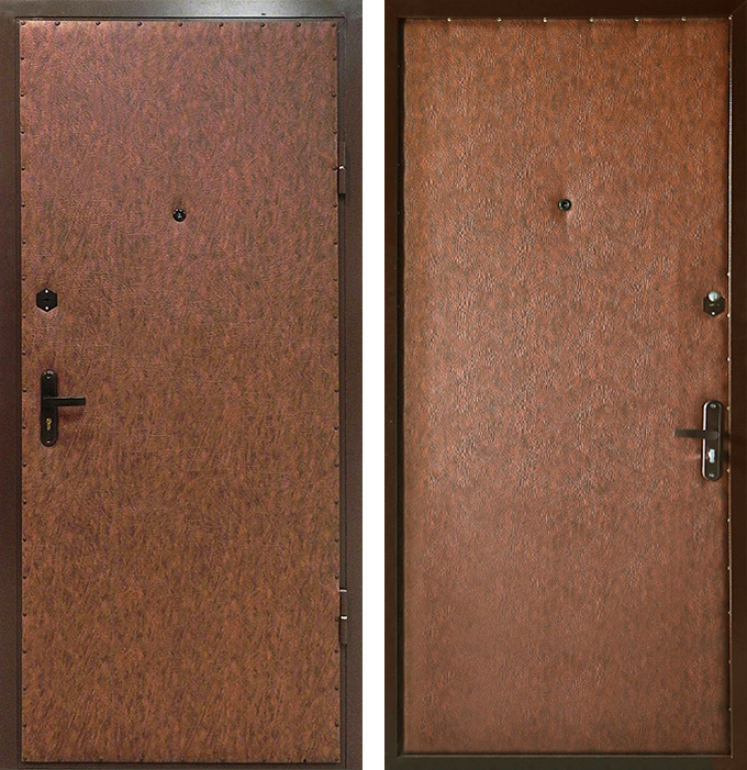 Стальная эконом дверь ЛД-132 с экокожей (цвет в ассортименте)